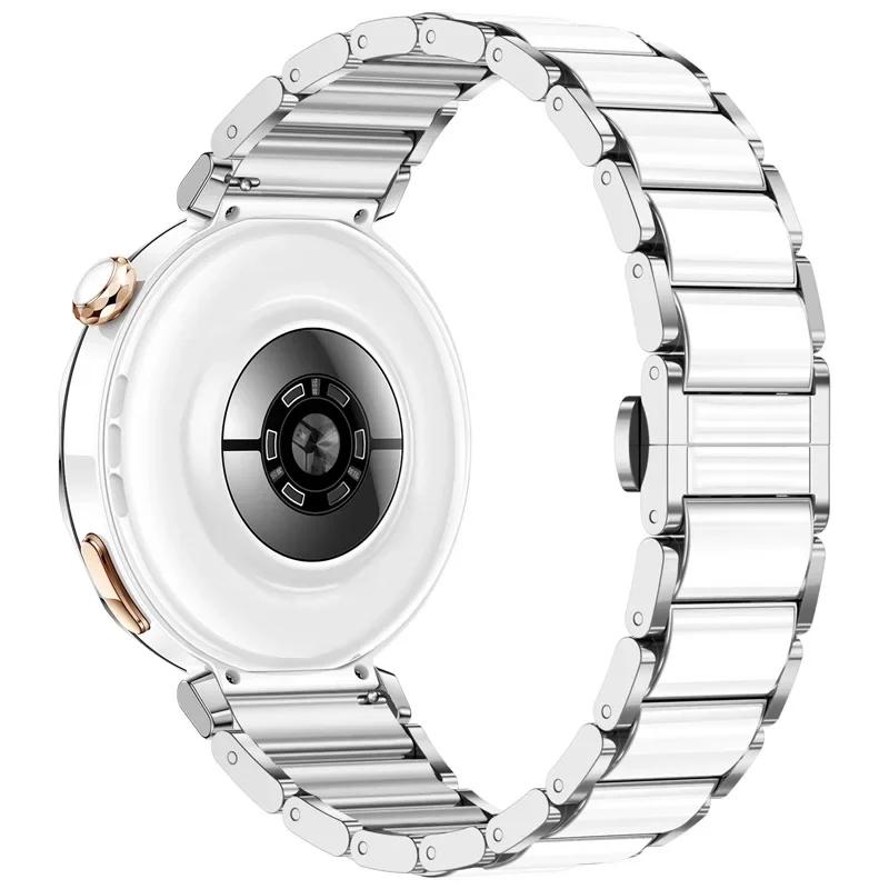 18mm keramický řemínek pro Huawei Watch GT5/4 41mm/GT5 Pro 42mm dámský náramek pásek pro Huawei Watch GT5 GT4 kovový řemínek