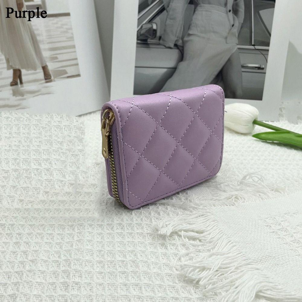 

Повседневный маленький кошелек из искусственной кожи, кошелек для монет, держатель для карт фиолетовый