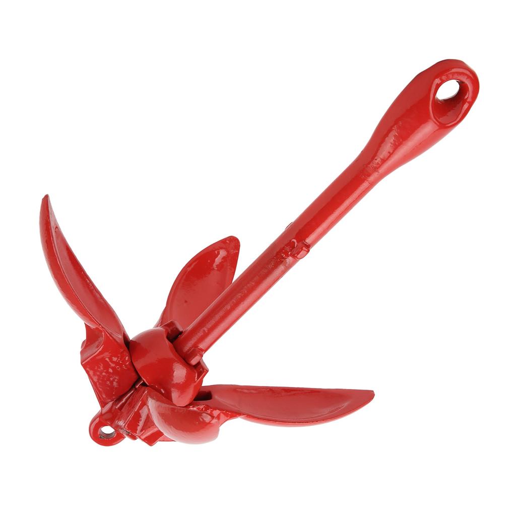 3.5LB Marine Folding Anchor Carbon Steel 4‑Claw for Watercraft Inflatable Boat KayakRed