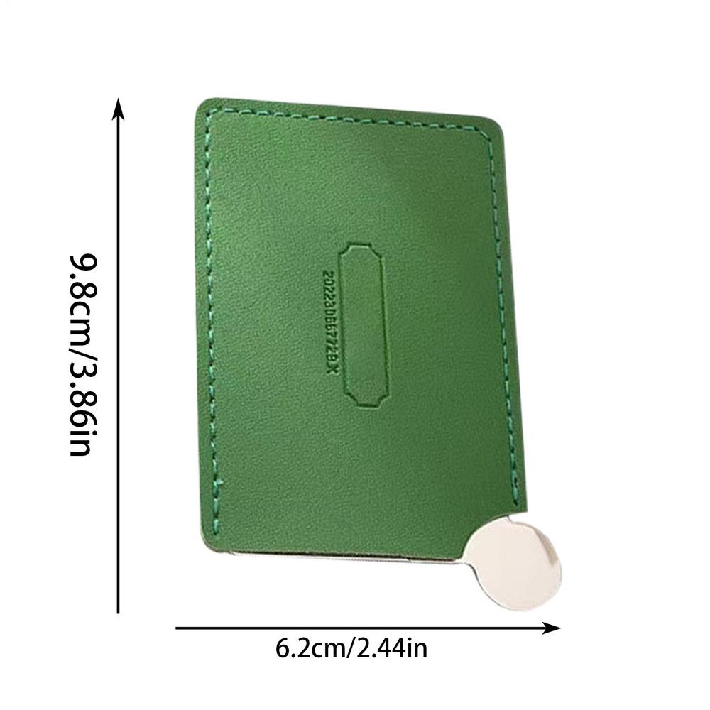 

1Pcs Mini Compact Makeup Mirror with PU Leather Shatter Proof Pocket Mirror Portable Travel Stainless Steel Cosmetic Hand Mirror зелёный