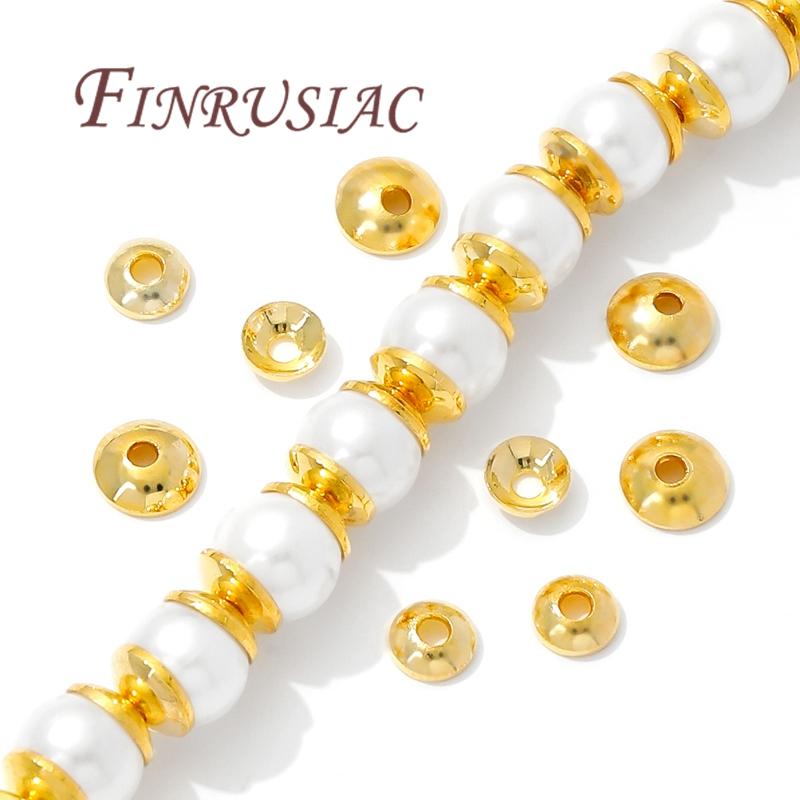 100Pcs 4mm 5mm 18K Gold Plated Beads Caps For Jewelry Making,Spacer Beads For Bracelets Accessories,Caps For Beads