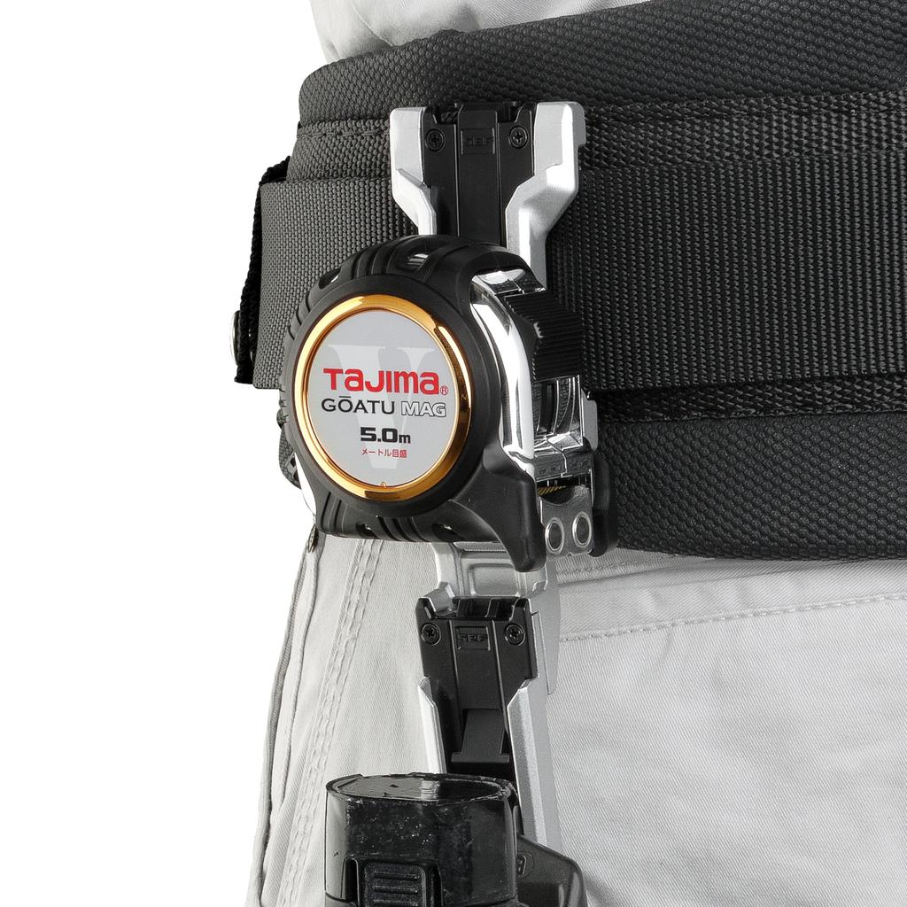 Tajima Safe System Safety Holder for Waist Metal The upper and lower sections can be freely The wide design with guides makes it easy to insert the