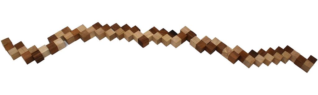 Anaconda Cube Snake Cube Wooden Puzzle 3D Puzzle Educational Brain Training AnacondaCube Wooden Puzzle Made in Thailand [Used]