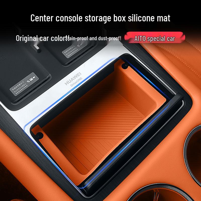 Silicone Anti-slip Storage Organizer Mat for Huawei AITO M8/M7 Car Consoles - Fits 26 Models