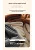 Women's Minimalist Cashmere Semi-High Neck Rolled-Edge Sweater - Loose Fit, Slimming, Long Sleeve