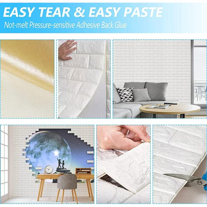 3D Wandaufkleber Selbstklebende Tapete Stoßfest Dekorative Aufkleber Heimdekoration Wasserdicht Ölfest 10 Stück
