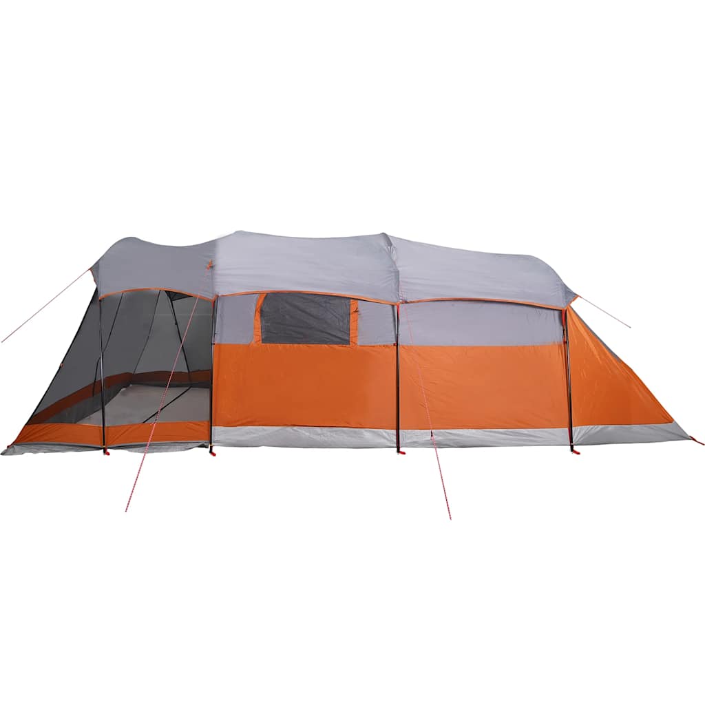 Tunnel Family Tent for 8 Persons Grey and Orange Waterproof