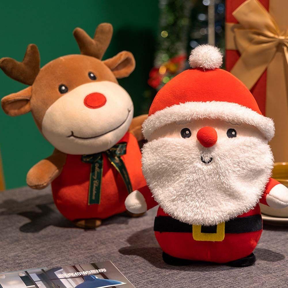 Snowman Home Decoration Animal Doll Christmas Elk Plush Toy Deer Plush Doll Santa Claus Stuffed Toy