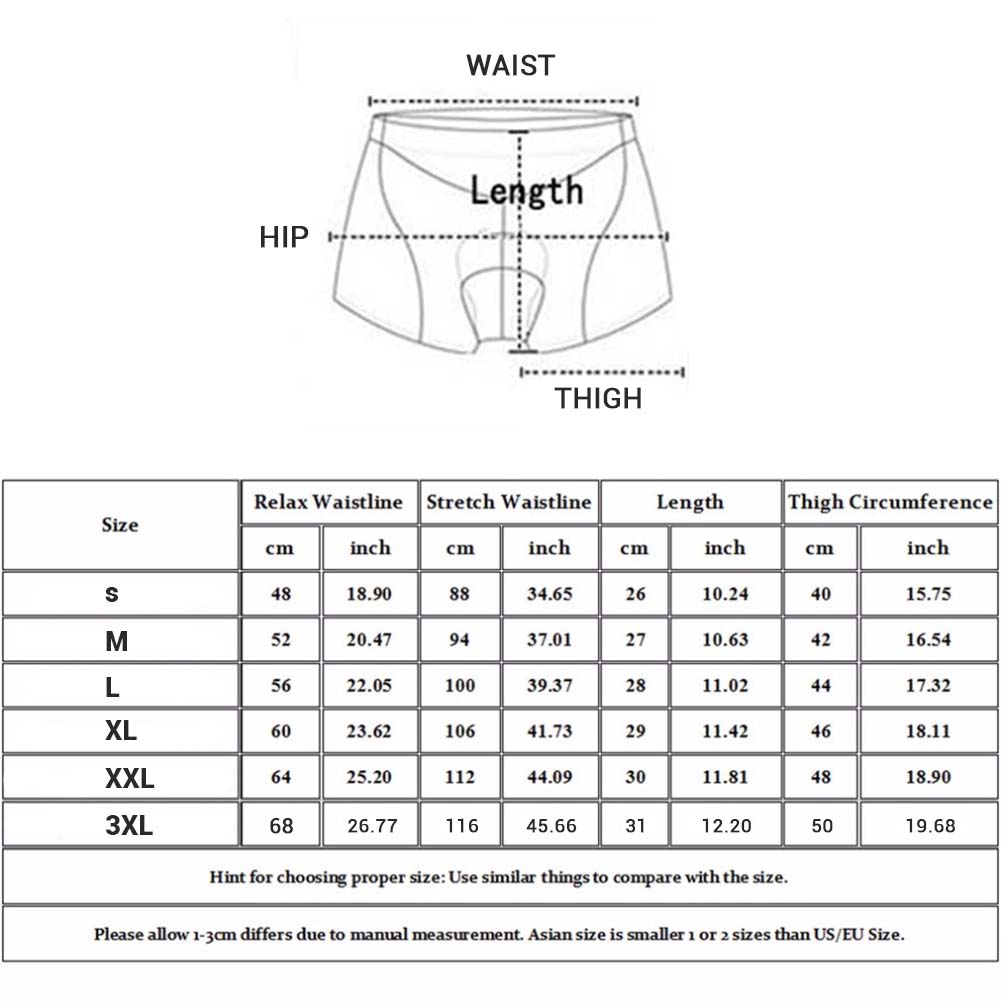 Men Underwear Sponge Padded Bike Sport Outdoor Padded Sports Cycling Short Pants