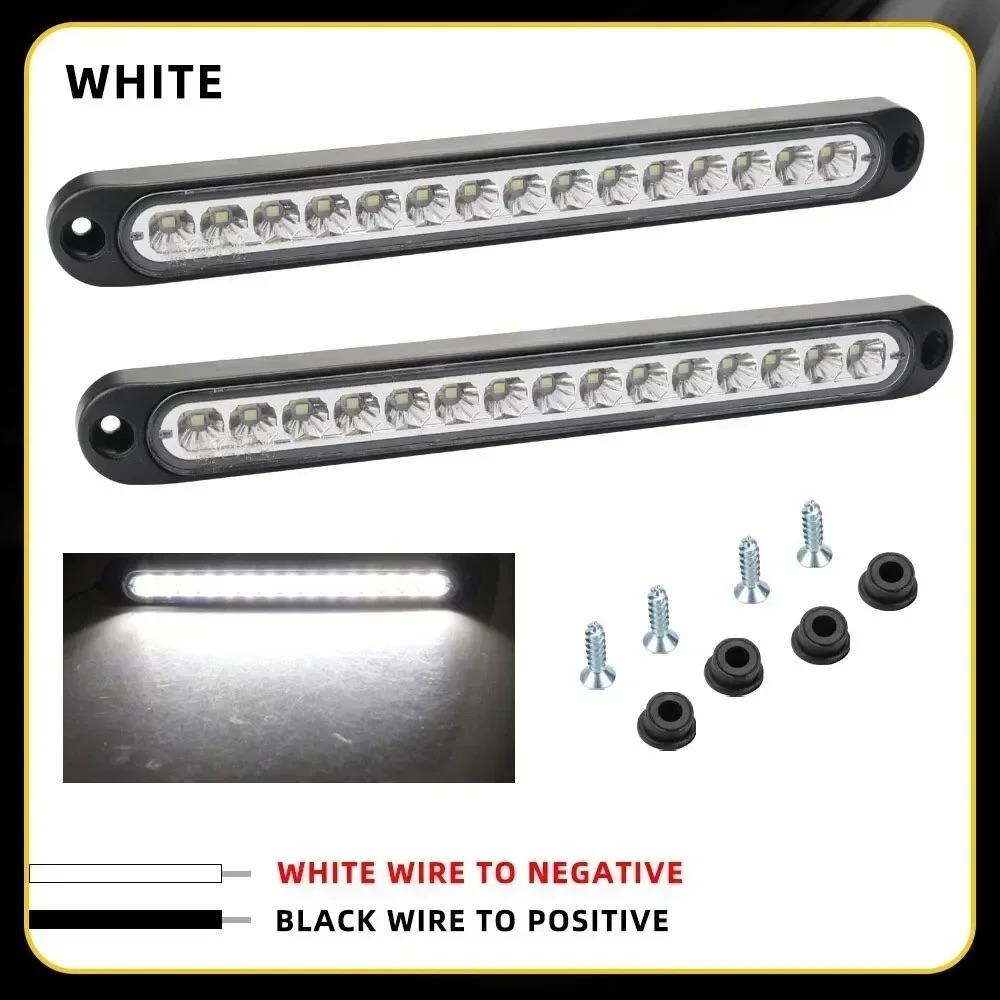 2pcs 15-LED Third Brake Light Assembly, 12V/24V Multi-Position Rear Warning Lamp for Truck Trailer Commercial Vehicles белый