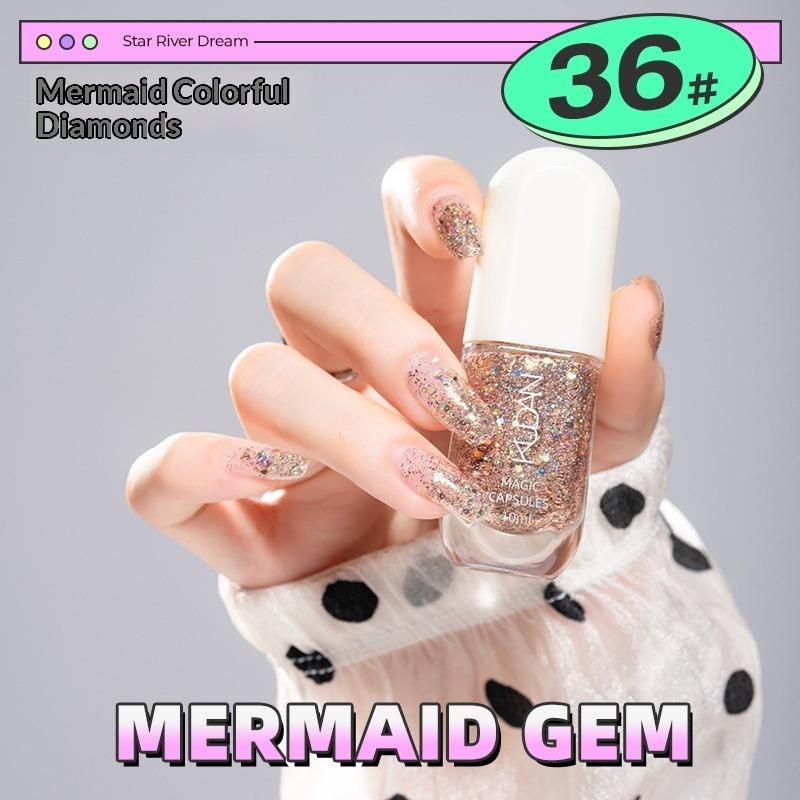 No-bake, Quick-drying, Odorless, Fine Glitter, Sparkly, Nude, Water-based, Peel-off Nail Polish.