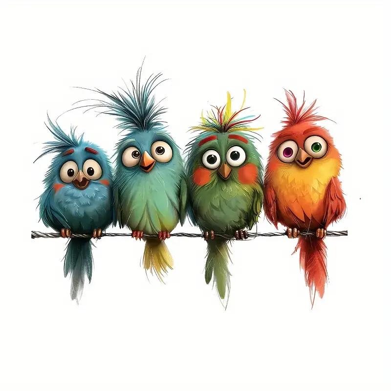 

Забавные Птицы Виниловые Наклейки: Съемные наклейки с животными для стеклянных и металлических поверхностей