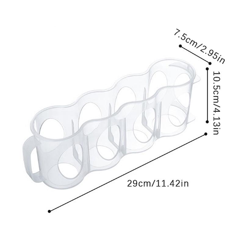 Transparent Refrigerator Can Organizer 4 Grids Beverage Storage Box with Handle Beer Soda Can Rack Stackable Fridge Storage