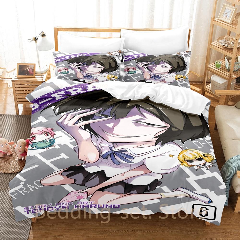 3d Print Anime D-Frag! Bedding Set Duvet Cover Comforter Bed Set Quilt Cover Pillowcase King Queen Twin Size Boys Girls Adult