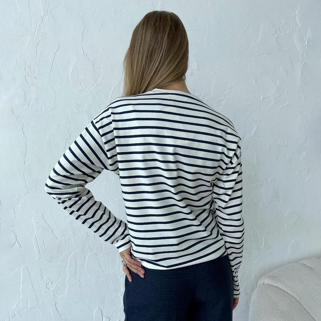 Summer Women Long Sleeve T-shirt O Neck Stripe