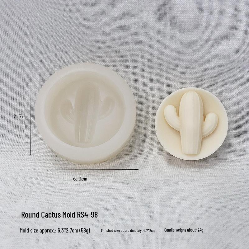 Cactus Scented Candle Mold for DIY Succulent, Plaster, Resin, and Fondant Crafting