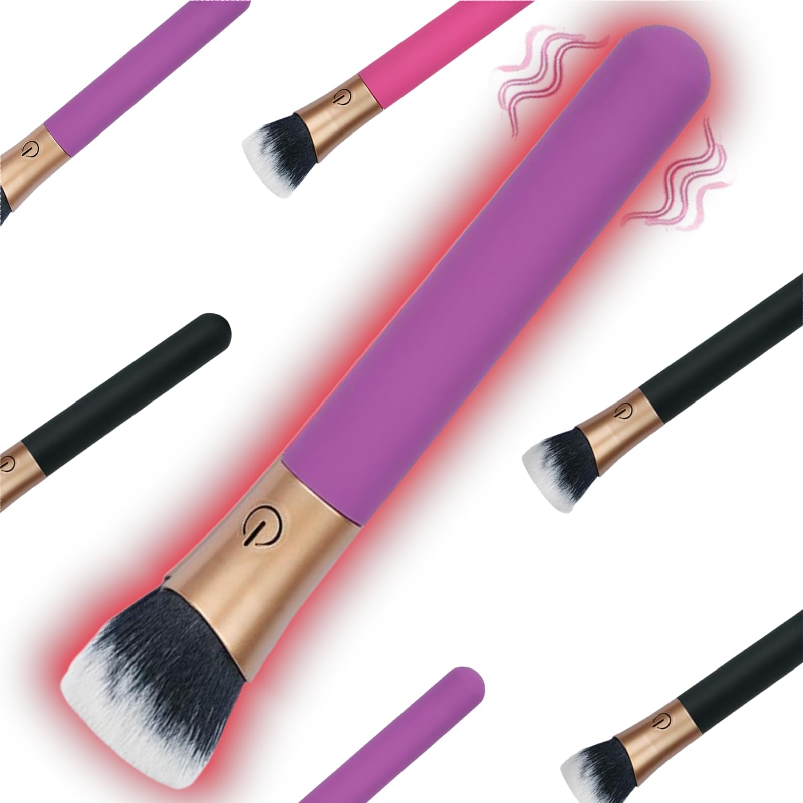 

Дизайн пензлика для макіяжу Дискретний вібратор для тихого вібратора для дорослої іграшки для 10 режимів вібрації з безшумною водонепроникною іграшкою для дорослих для соска Потужний рожевий