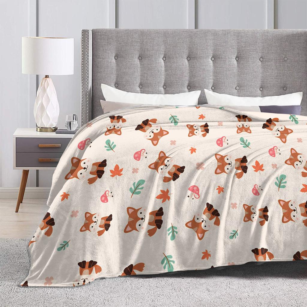 Cute Fox Blanket Super Soft  Throw Blanket Winter Adults Child Chair Sofa Bed Plane Travel Bedspread