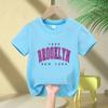 T Shirt Los Angeles Number 91 Brooklyn Graphic Round Neck Kids Tshirt Casual Girls Top