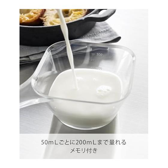 Yamazaki Jitsugyo Microwave Safe, Easy to Wash, Preparation Bowl with Handle, S, Clear, W18 x D12 x H5.5cm, Tower, Dishwasher Safe, with Scale, Made