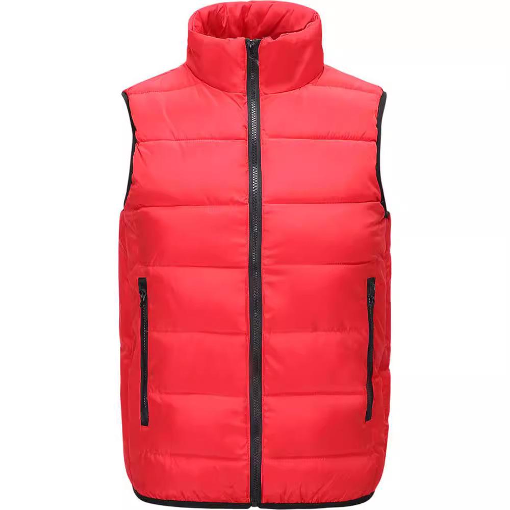 Unisex Winter Down Cotton Vest – Thick, Warm, Outdoor Waistcoat with Embroidered Logo