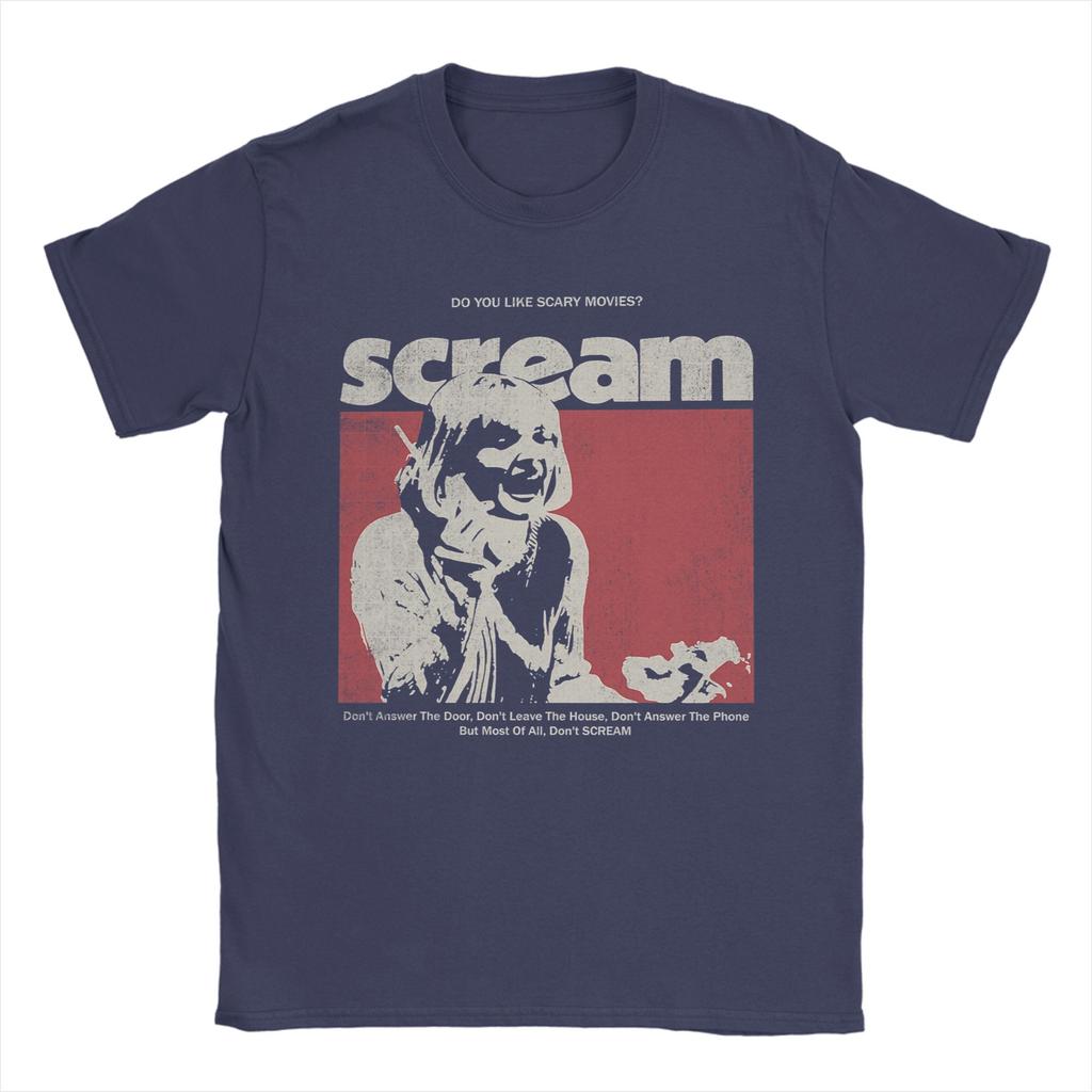 Scream Movie Scary Vintage T Shirts for Men Cotton Novelty TShirt O Neck  Tee Shirt Short Sleeve Clothing Summer