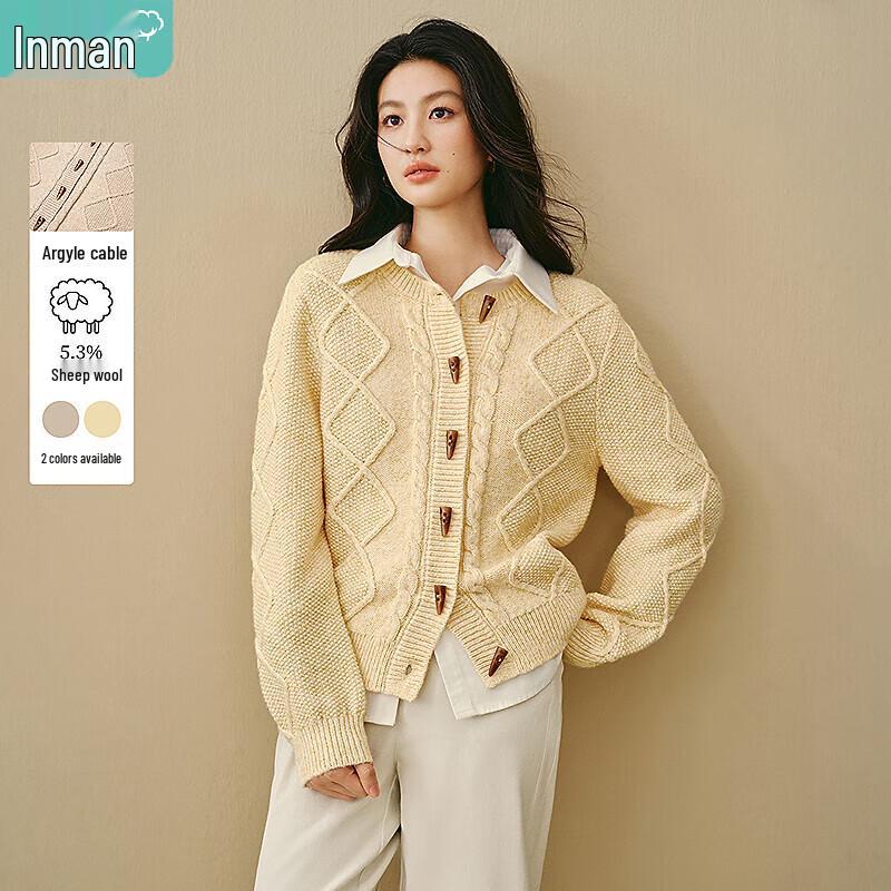 Cardigan tricotat argyle cu nasturi pentru femei Inman