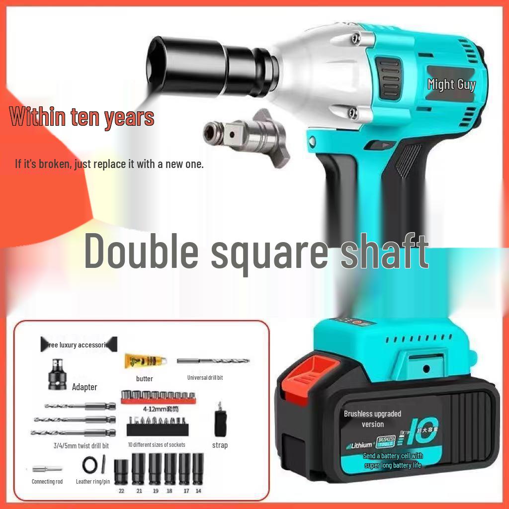 High Torque Brushless Electric Impact Wrench with Lithium Battery