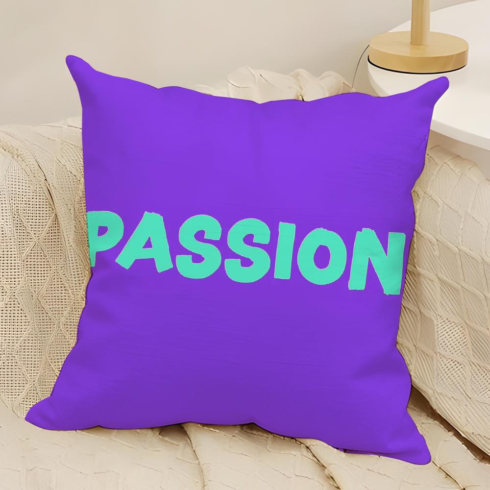 Motivational Slogan PPassion Pillow Case Natural Linen DoubleSided Printing Sofa Home Decor Cushion Cover