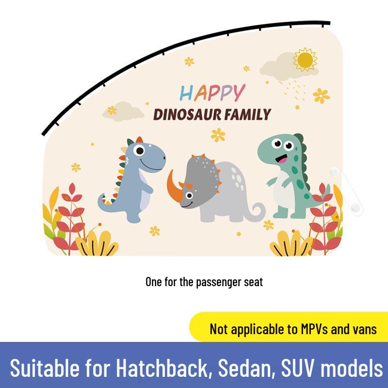 Magnetic Car Sunshade Stroller Track Type - Cartoon Privacy Blackout Window Curtain.