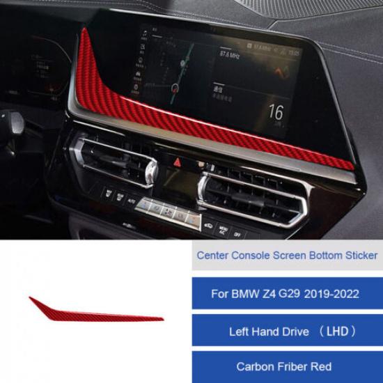 Bright Red Carbon Fiber Car Center GPS Screen Bottom Sticker For BMW Z4 G29 19