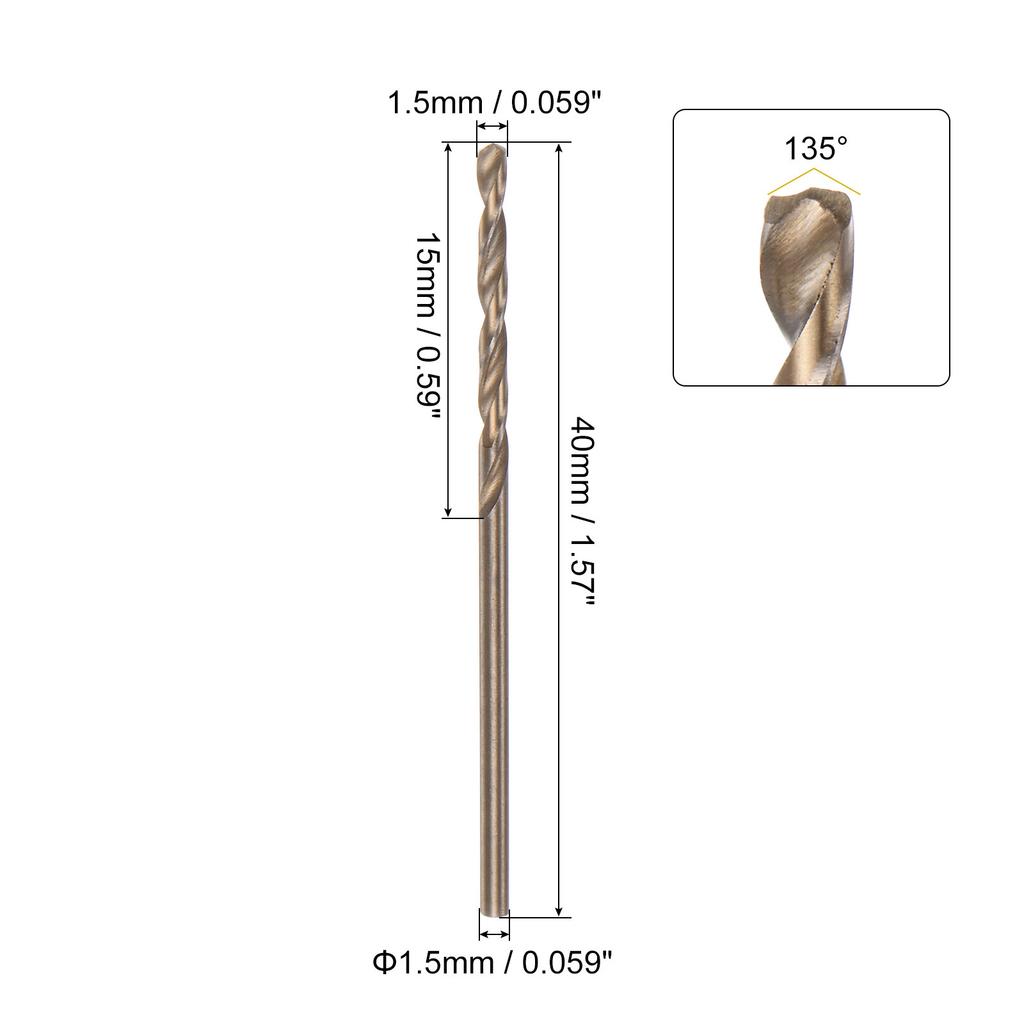 12pcs Jobber Drill Bits 1/2/3/4/5/6/7/8/9mm Titanium Coated HSS Split Point Twist Drill Bits for Stainless Steel Metal Wood