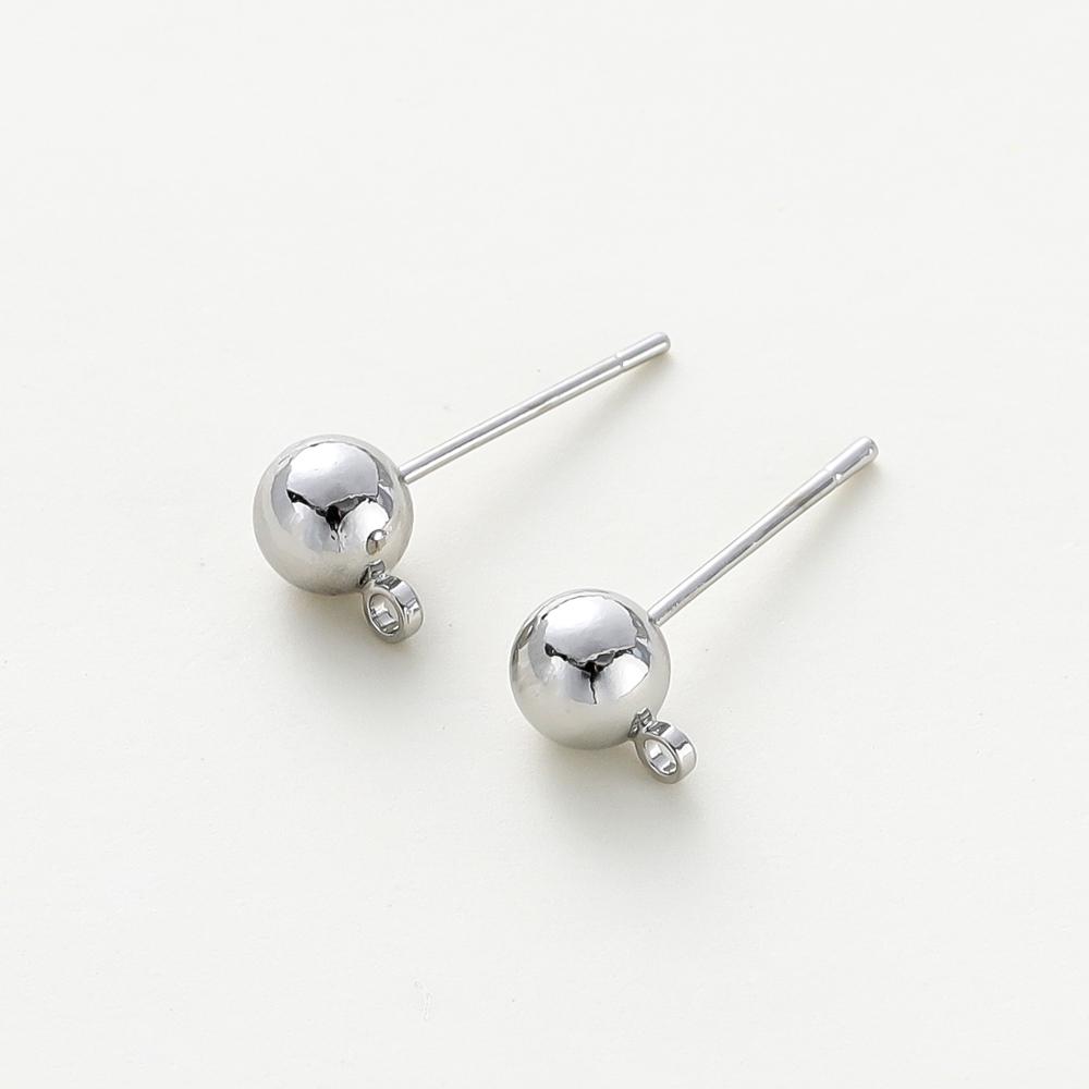 

14K 18K Gold Plated Round Ball Ear Post With Loop Studs Earrings Backs Plug Ear Pins Ball Needles for DIY Jewelry Making Finding 3mm x 10pcs платиновый