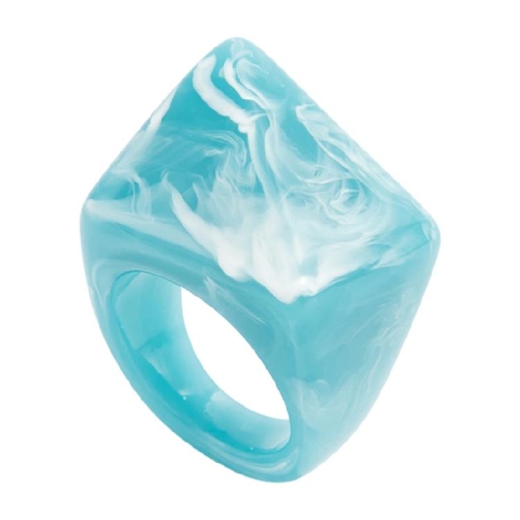 

Contemporary Wide Resin Band Rings Abstract Marbleized Patterns Stackable Design Breathable Comfort Fit for Everyday