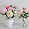 DIY 2 Head Artificial Peony Bouquet Silk Cloth Lifelike Artificial Flower Silk Fake Flower Photography Prop