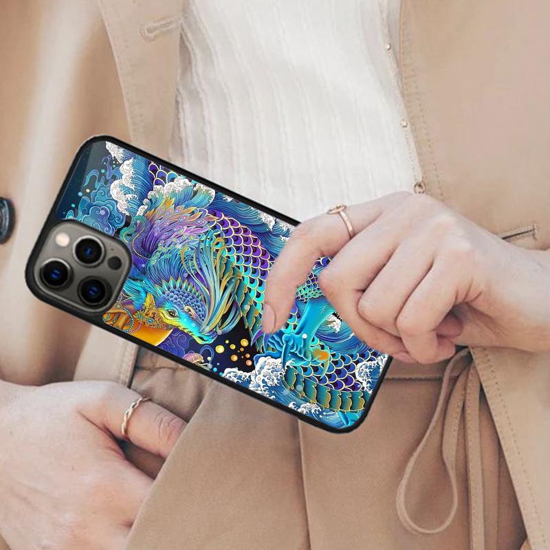 Iluzoryczny Kolor Chiński Smok Magnetyczne Etui na Telefon Dla APPLE iPhone 16 14 13 12 11 Pro Max 15 Plus Bezprzewodowe Ładowanie MagSafe Pokrowiec