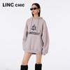 Jinyujie Women's Relaxed Fit Long-Staple Cotton Hooded Sweatshirt