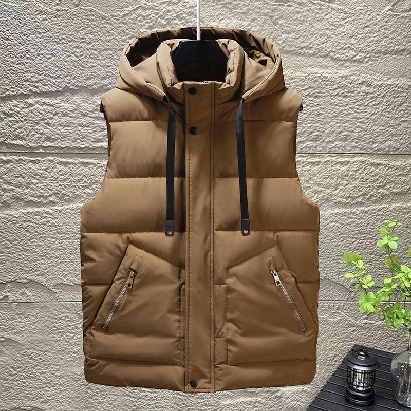 Autumn/Winter Men's Stylish Loose Cotton Vest - Trendy, Warm, Thickened Jacket