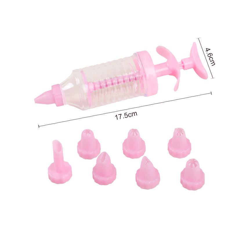 Plastic Nozzle Set & Press-Type Piping Tools for Cream Cake Baking