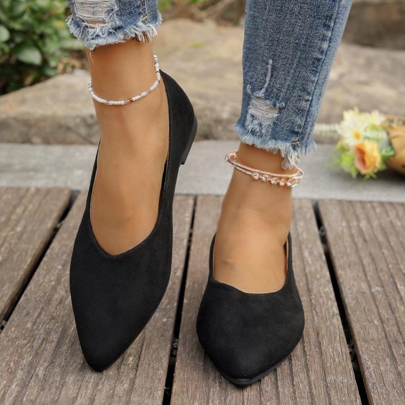 Fashion Fashion new coat Solid color large light mouth women's suede comfortable flat shoes women's