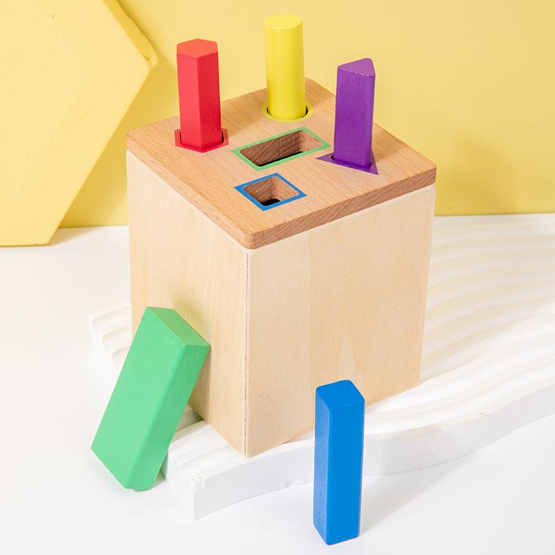 Wooden Color Sorting Toys Shape Box Montessori Toys Fine Motor Skills Sensory Matching Games Educational Kid Toys For 1-3 Year
