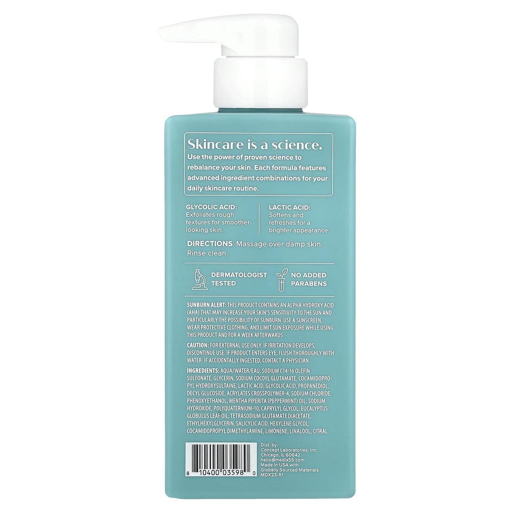 Medix 5.5, Body Wash, Skin Perfecting, Glycolic + Lactic Acid, 444 Ml (15 Fl Oz)