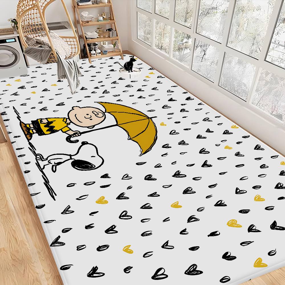 Cute Dog S-Snoopy Floor Mat INS Style Soft Bedroom Floor House Laundry Room Mat Anti-skid Household Carpets