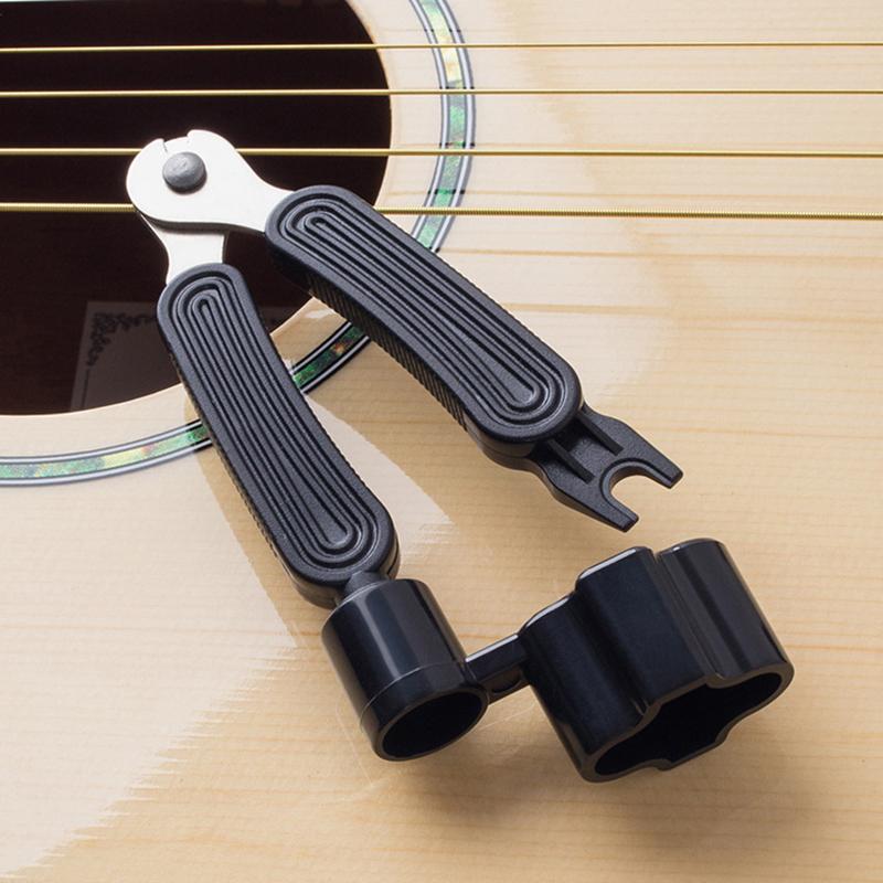 Guitar String Winder String Cutter Bridge Pin Puller 3 In 1String Peg Winder Guitar Repair Tool чёрный