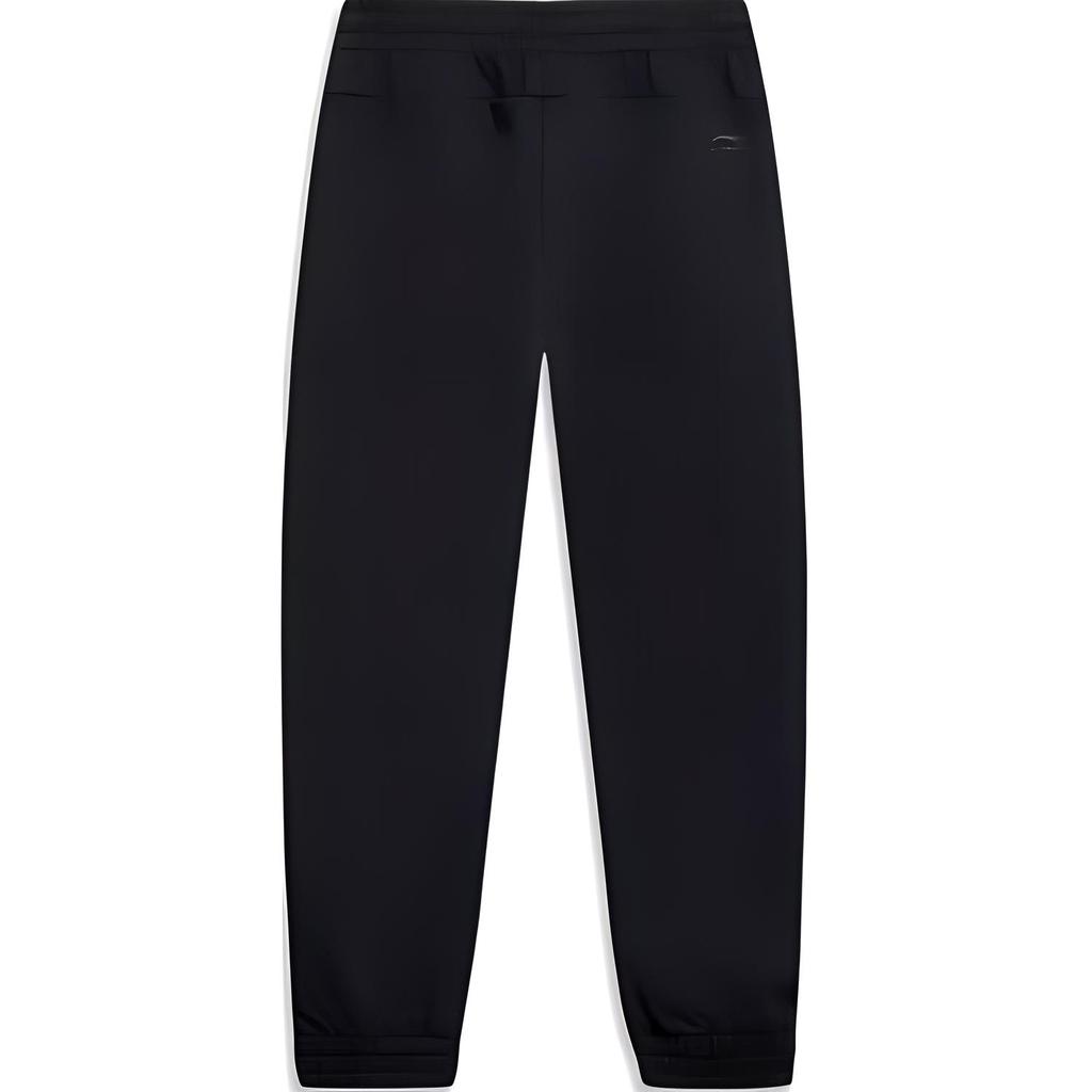 Li-Ning Lacing Letter Mid-Rise Cuffed Sports Pants Men Bottoms Black AKLTC35-1