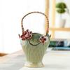 Rattan Hand Blumenkorb Vase Sukkulenten Pflanztöpfe Blumentopf Steinzeug Korb Garten Hof Dekorative Accessoires Vasen Töpfe