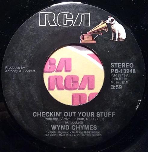 

7inch Record WYND CHYMES - Checkin Out Your Stuff PB13248 RCA 1982 US Soul/Funk Used