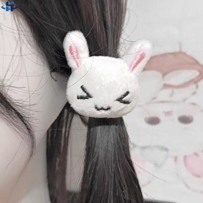 2 Stück Süßer Plüschhase Kaninchen Haargummi Haarreif Für Lolita Mädchen Schüler Zopf Haarseil Haaraccessoires Schmuck