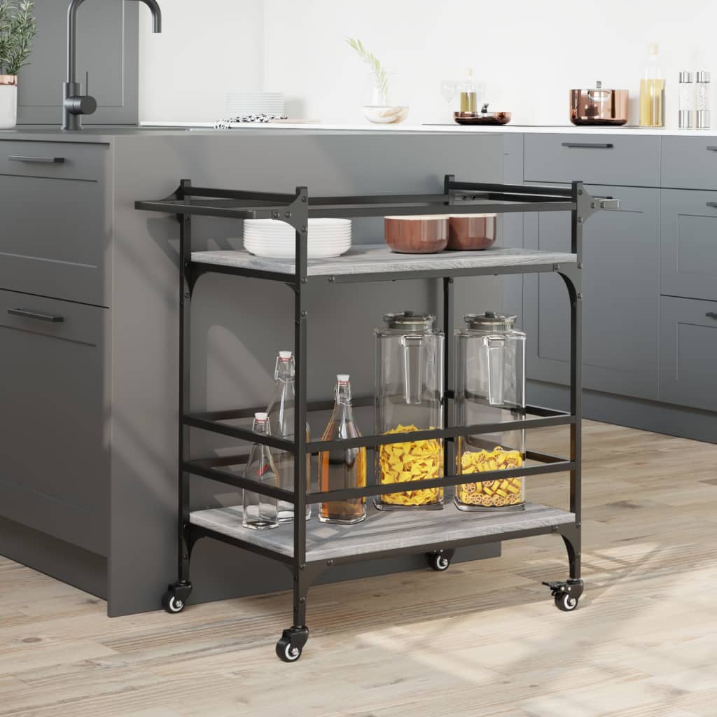 Kitchen Trolley Grey Sonoma 82x40x78.5 cm Particleboard