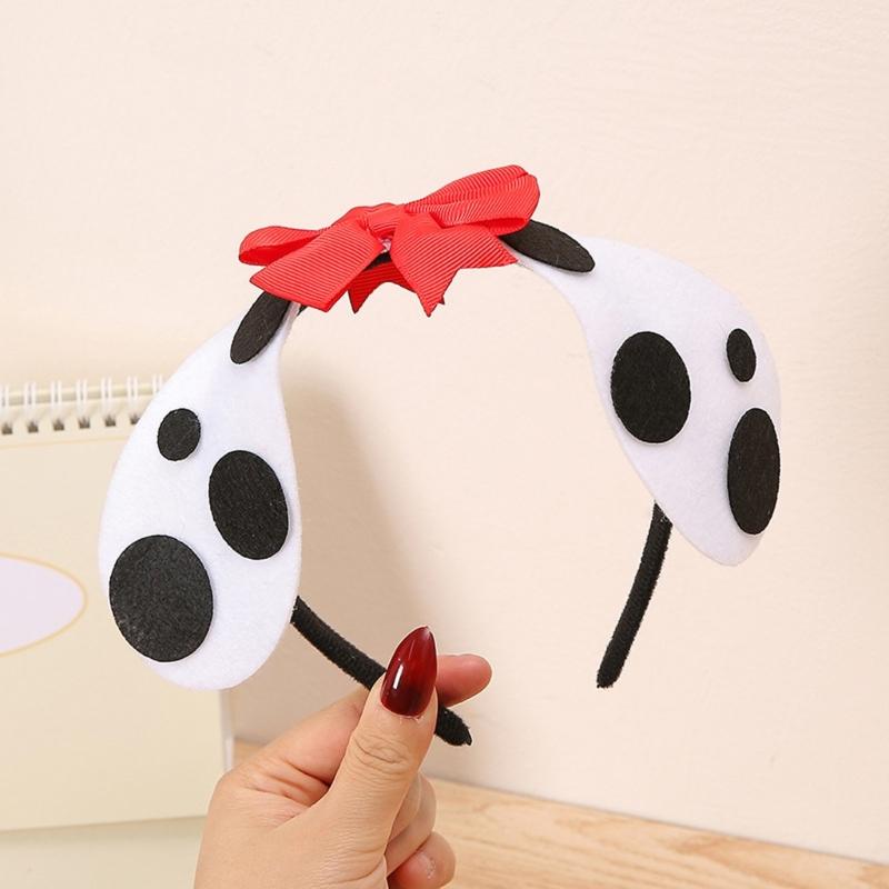 Puppy Headbands Cosplay Spotted Hairbands Dalmatian Headwear Makeup Washing Face Hairbands Birthday Party